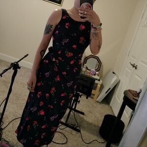 Y2k 90s Vintage Cristin Stevens Floral Sleeveless Wrap Dress